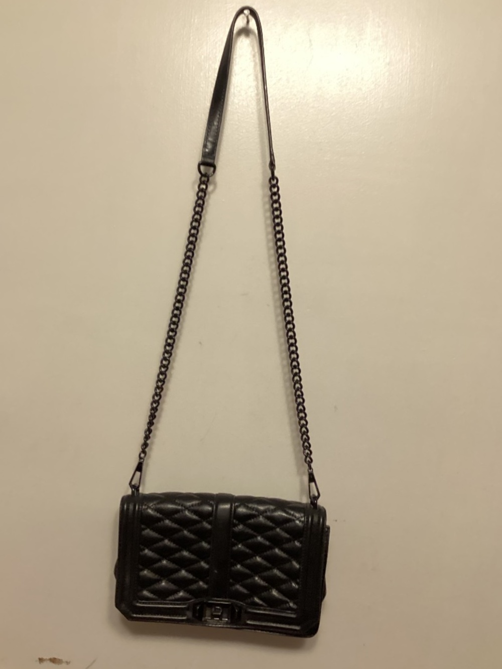 Rebecca MINKOFF leather quilted bag with flap cover with turn lock handbag